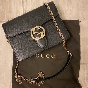 Authentic Gucci leather crossbody bag